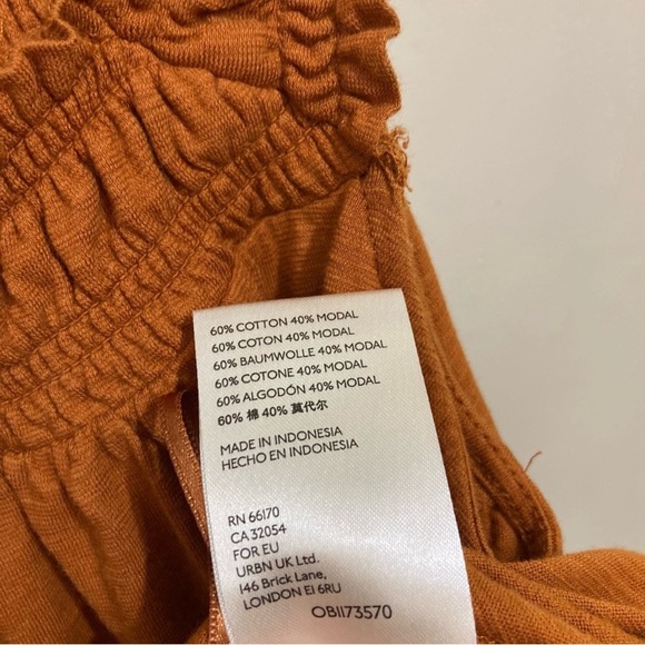 Anthropologie Lillian Ruched Tank Top Size Small-Medium Rust Orange New - Picture 9 of 10